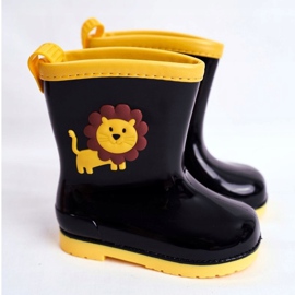 Children's Black Rubber Galoshes Lion 1