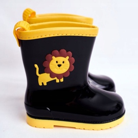 Children's Black Rubber Galoshes Lion 2