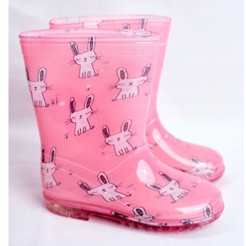 Children's rubber rain boots. Pink Bunny 1