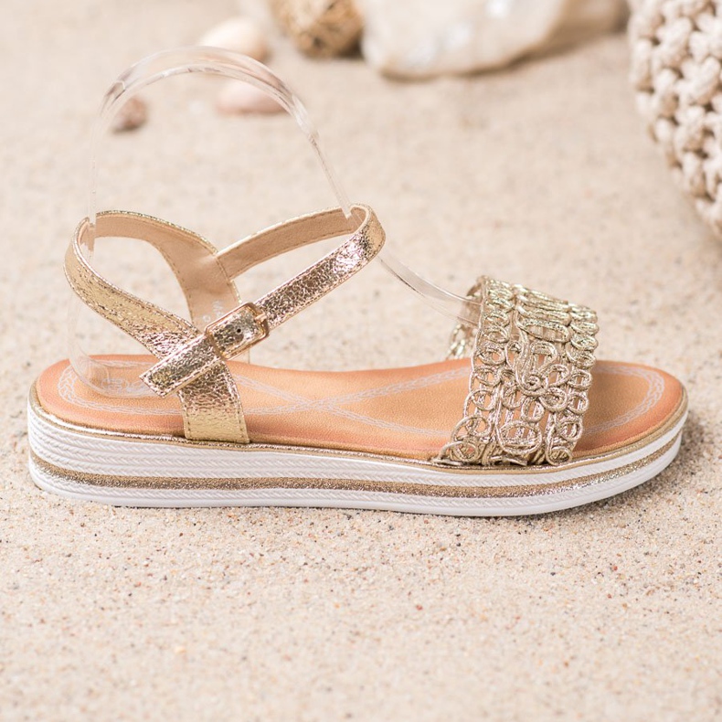 Renda Sandals On The Platform golden 2