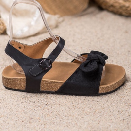 SHELOVET Suede Sandals With A Bow black 2