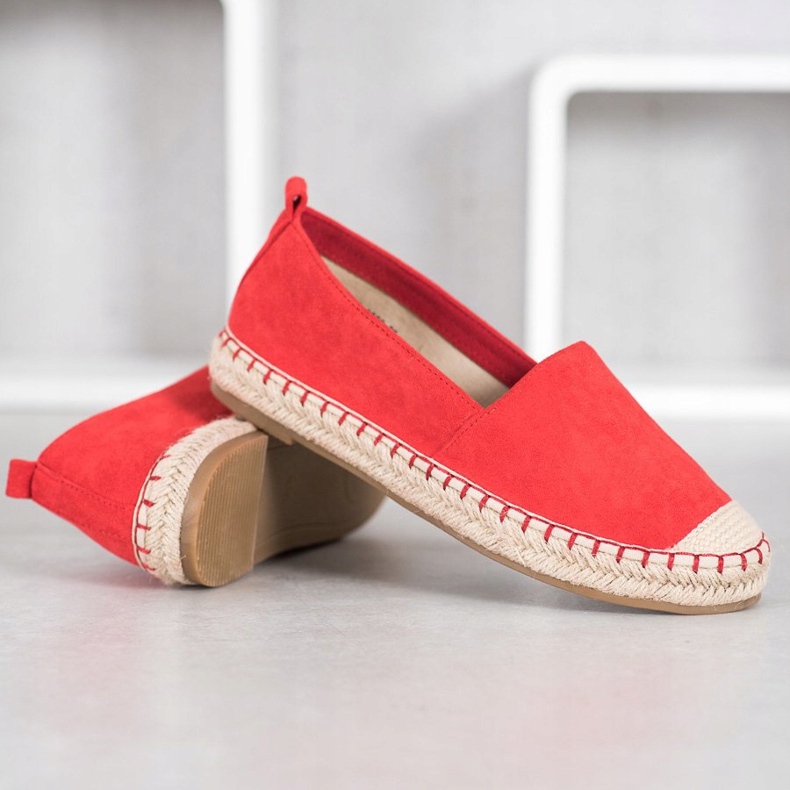 Anesia Paris Comfortable Suede Espadrilles red 1