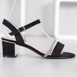 Anesia Paris Sandals On A Bar With Cubic Zirconia black 2