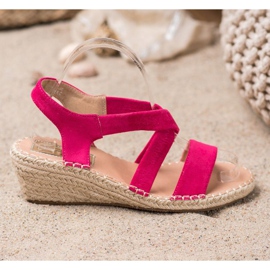 Renda Suede Espadrilles Sandals pink 2