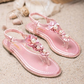 EXQUILY Pink sandals of flip-flops 1