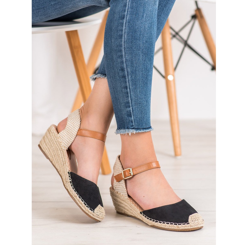 Renda Espadrilles With A Discovered Heel black 1