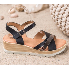 Renda Wedge Sandals black 1