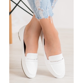 Diamantique White Loafers With Eco Leather 1 Diamantique White Loafers With Eco Leather 1