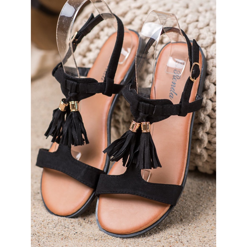 Renda Sandals With Fringes black 2