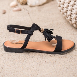 Renda Sandals With Fringes black 1
