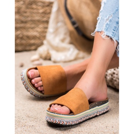 Renda Slippers On The Platform brown 2