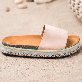 Renda Slippers On The Platform brown 2