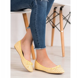 Small Swan Braided ballerinas yellow 1