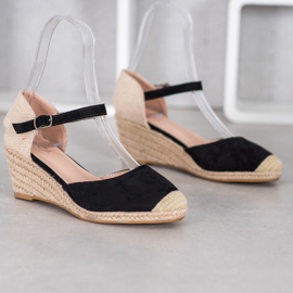 Small Swan Wedge Espadrilles black 2
