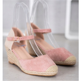 Small Swan Wedge Espadrilles pink 1