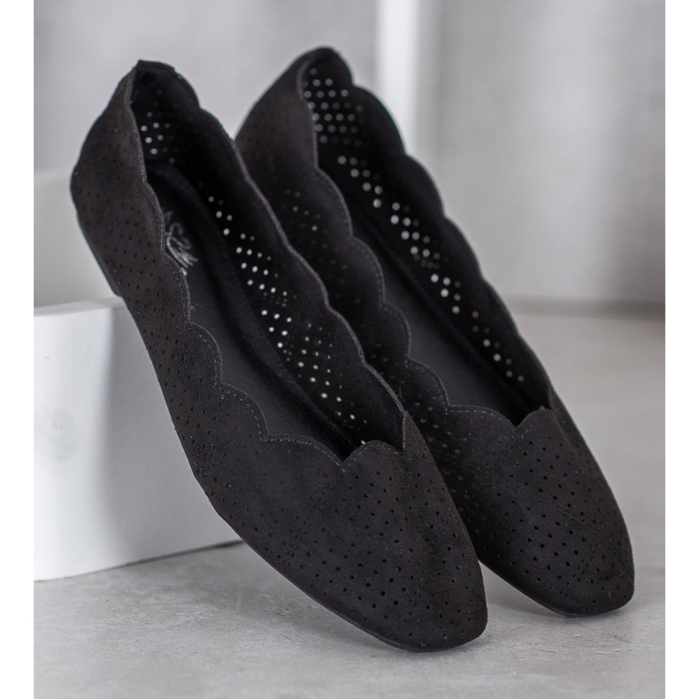 Small Swan Openwork ballerinas black 2