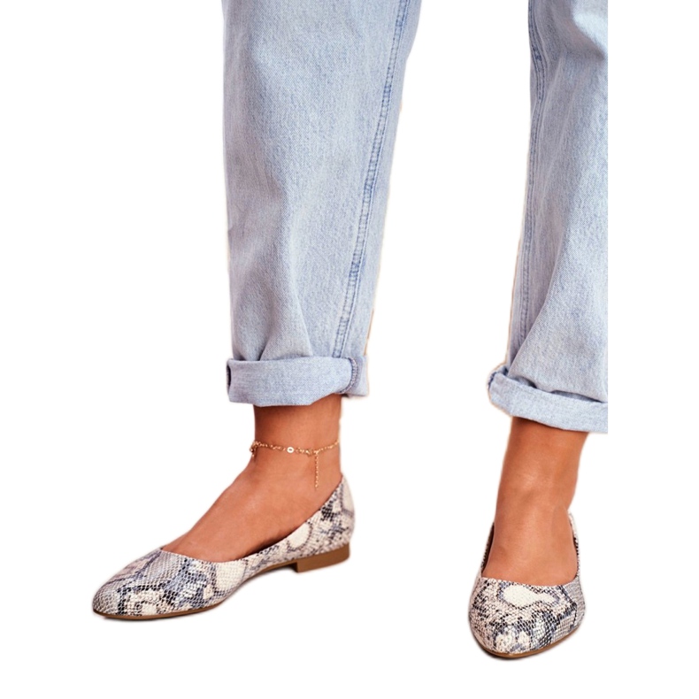 Sergio Leone BL611 animal pattern ballerinas brown grey 2