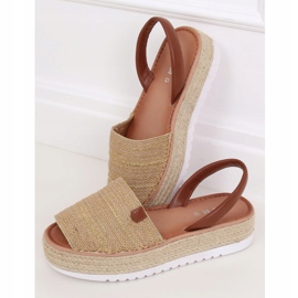 Gold espadrilles sandals WH935 Gold golden 1