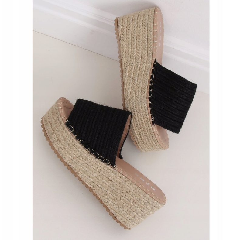 Black Espadrilles on the wedge LL909 Black 1