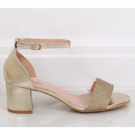 Gold high-heeled sandals 8160 Gold golden 1