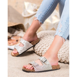 Bona Stylish Slippers With Buckle golden 1