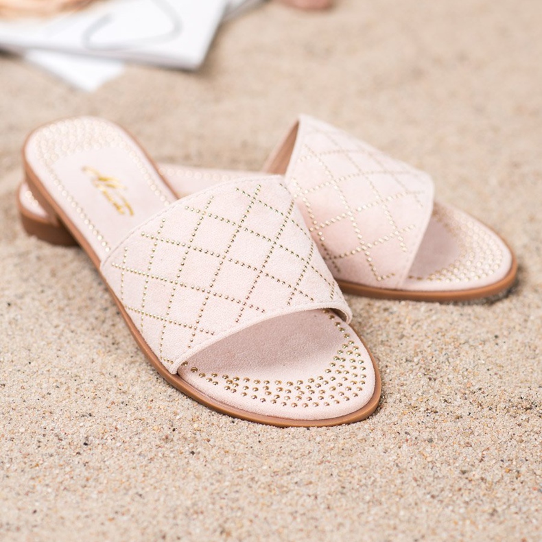 SHELOVET Elegant Suede Slippers pink 2