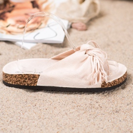 Bestelle Suede Slippers With Fringes beige 2