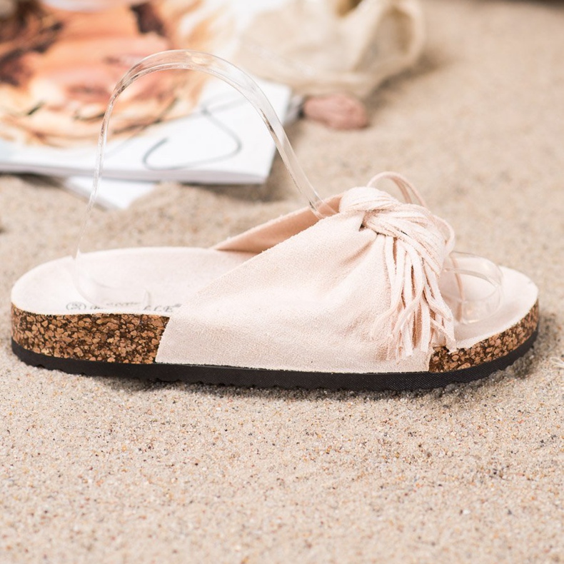 Bestelle Suede Slippers With Fringes beige 2