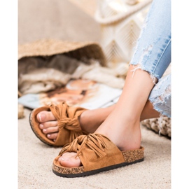 Bestelle Suede Slippers With Fringes brown 2