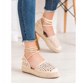 Bella Star Tied Espadrilles On The Platform beige 2