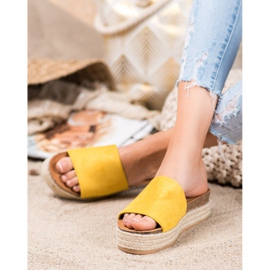 Renda Suede Slippers On The Platform yellow 1