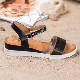 Renda Wedge Sandals With Eco Leather black 2