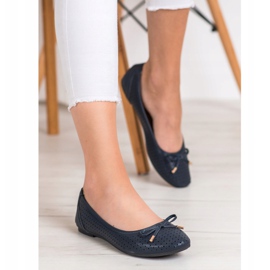 SHELOVET Openwork Ballerina With Eco Leather navy blue 1 SHELOVET Openwork Ballerina With Eco Leather navy blue 1