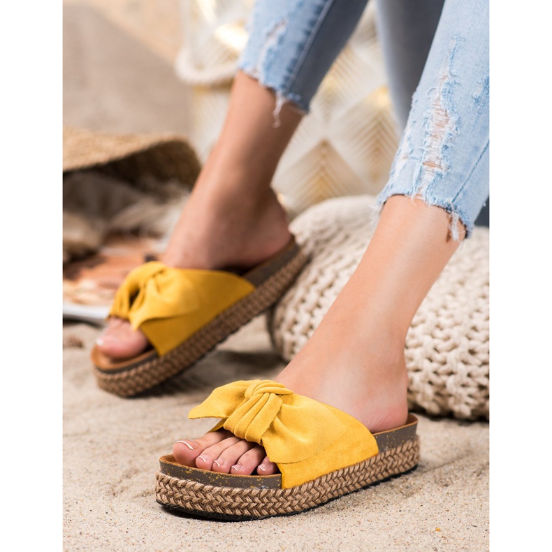 Comer Slippers On A High Platform yellow 1