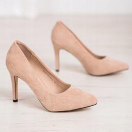 Evento Suede heels beige 1