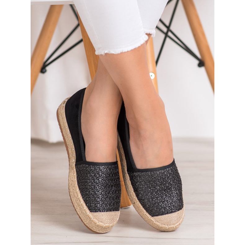 SHELOVET Braided Espadrilles black multicolored 1