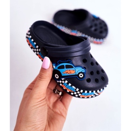 Giolan Children's Slippers Foam Crocs Navy Blue Road Racing orange 1