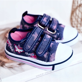 Le Scarpe Children's Sneakers Navy Blue Junalo Velcro pink 1 Le Scarpe Children's Sneakers Navy Blue Junalo Velcro pink 1