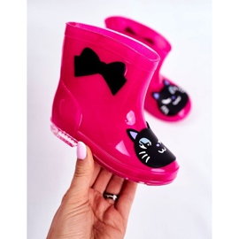 Children's Rubber Rain Boots Pink Cat black 4