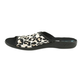 Adanex 13795 panther women's slippers beige black 1