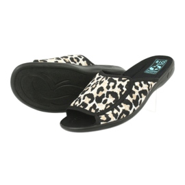 Adanex 13795 panther women's slippers beige black 3