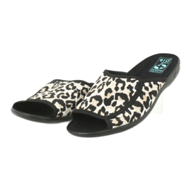 Adanex 13795 panther women's slippers beige black 2