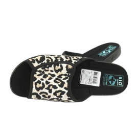 Adanex 13795 panther women's slippers beige black 4