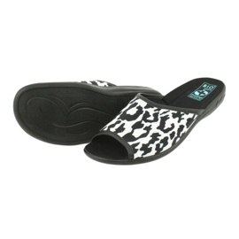 Adanex 24957 leopard women's slippers white black 3