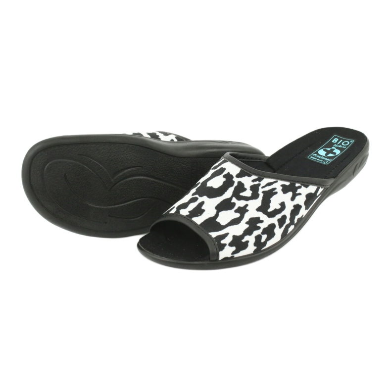 Adanex 24957 leopard women's slippers white black 3