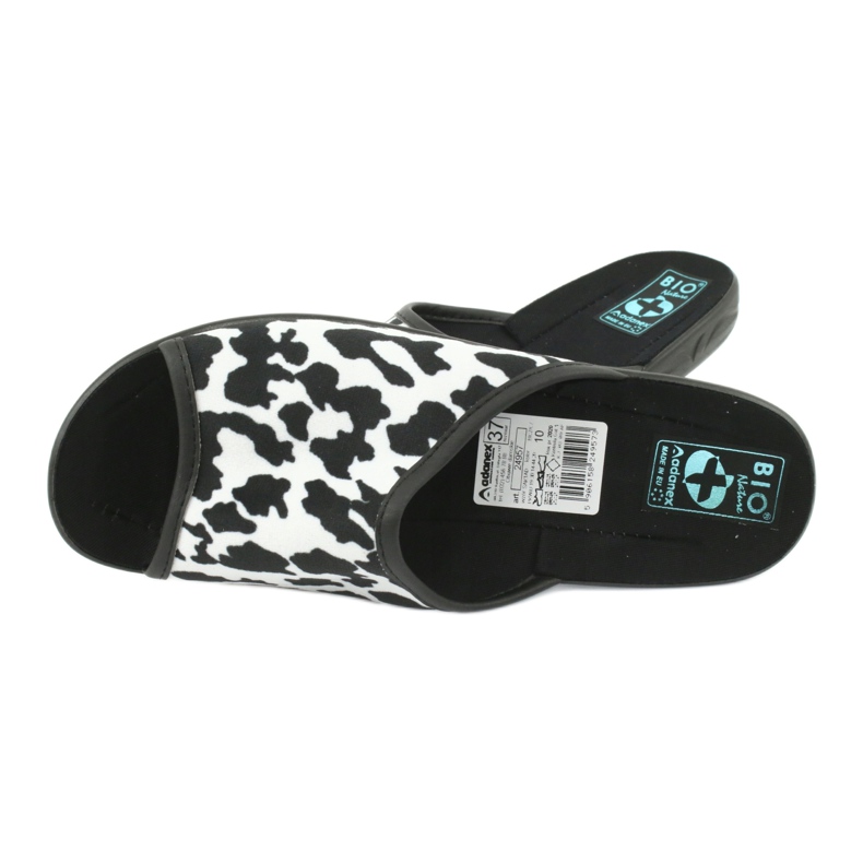 Adanex 24957 leopard women's slippers white black 4