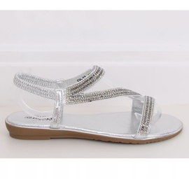 KM-33 Silver asymmetrical silver sandals grey 2