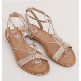 Gold women's sandals JH123P Gold golden 1
