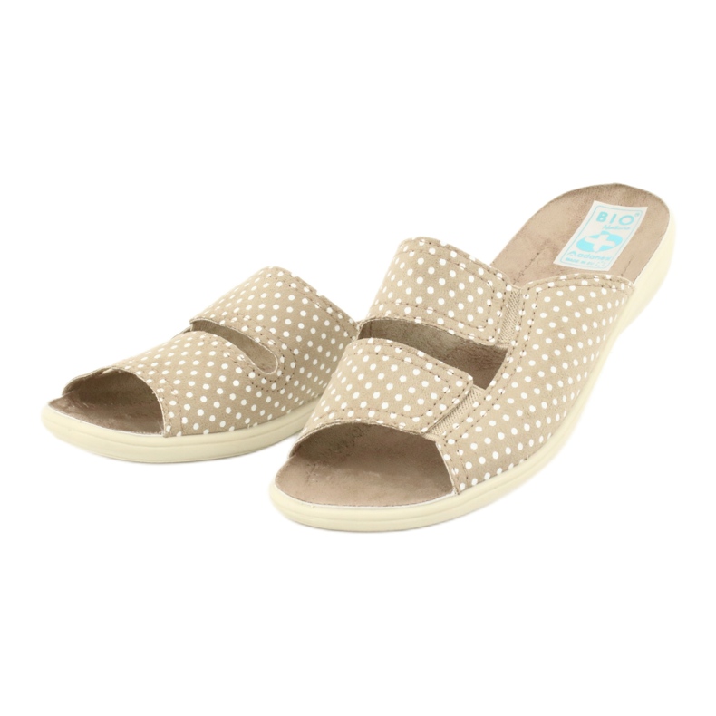 Adanex 22862 elastic slippers white brown 2