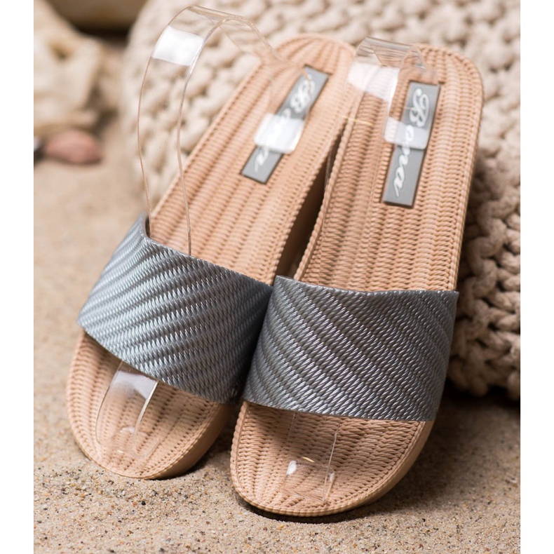 Bona Stylish wedge slippers grey 1